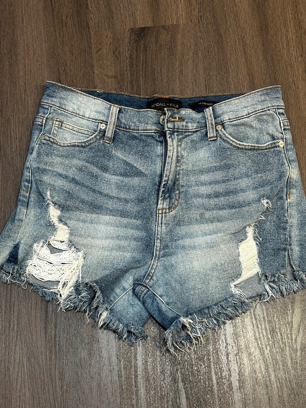 Frayed Patchwork DIY Distressed High Rise Festival Denim Shorts Size 9